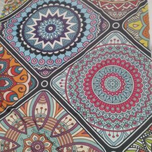 D) Mandala design fabric - polyester/spandex (end of roll, last lenghts)